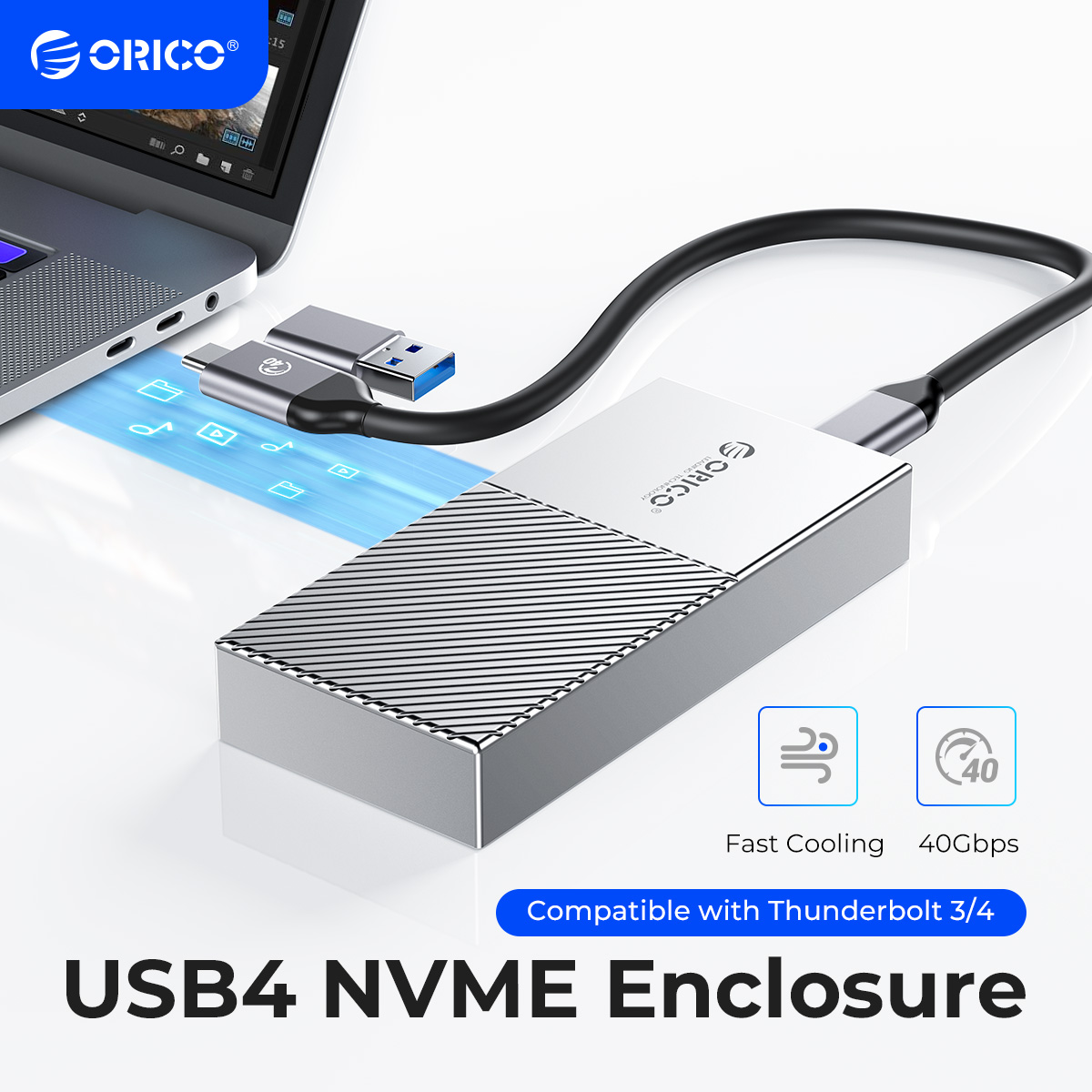 Thunderbolt 4 External Ssd 4Tb - オリコUSB4 nvme ssdエンクロージャ40 5gbps PCIe3.0x4アルミM.2 ssdと互換性サンダーボルト3