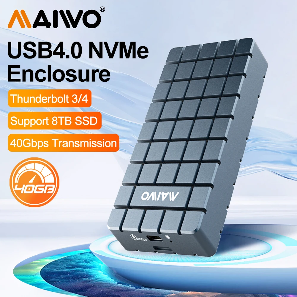 Usb4 40Gbps External Ssd 8Tb - Maiwo-外付けハードドライブケース、SSDエンクロージャー、アルミニウム、thunderbolt 4、USB 3.2、3.0、m.2 nvme、USB 3.2、3.1 asm2464、40gbpsと互換性があります