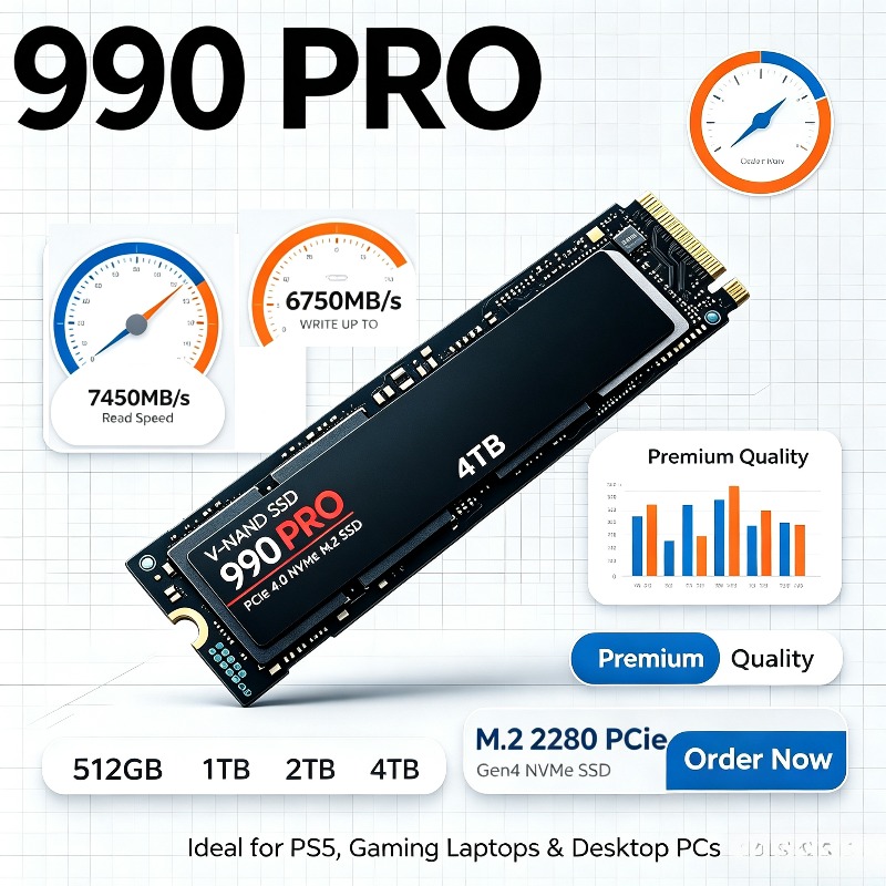 Pcie 4.0 4Tb 2280 Ssd 7450Mbps - 990 PRO 純正SSD – 512GB/1TB/2TB/4TB、M.2 2280